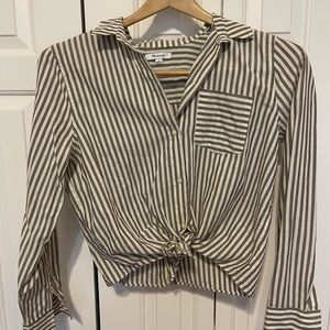 Madewell tie front button down shirt
